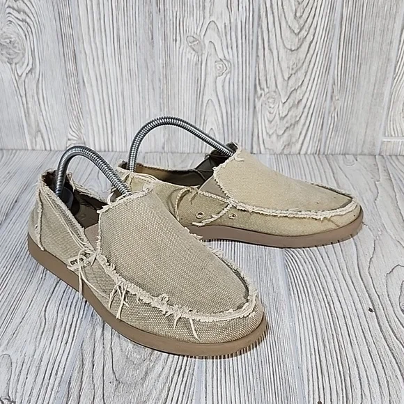 CROCS Tan Frayed Slip-On Shoes s-l400.jpg main image 4